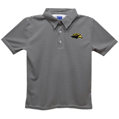 Southern Miss Polo Shirts for Boys 100% Polyester - Embroidered Stripes Short Sleeve Polo Boys Shirt Black Stripes Short Sleeve Polo Boys Shirt