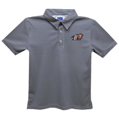 Vive La Fete Bucknell University Polo Shirts for Boys 100% Polyester - Embroidered Stripes Short Sleeve Polo Boys Shirt Orange Stripes Short Sleeve Polo Boys Shirt
