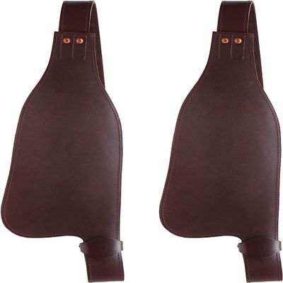 Horse Western Adult Tooled Leather Replacement Saddle Fender Pair Set for Roping Trail Barrel Pleasure Saddles with Belvin Buckles LF-024