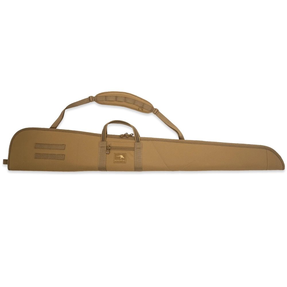 Marsupial Gear Shotgun Case - Lightweight Padded Gun Bag with Modular Storage Shoulder Strap and Foam Protection, Coyote Brown, Long