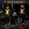 Led Light Up Running Vest Reflective Vest for runners night walking, Rechargeable LED Reflective Running Vest High Visibility with Adjustable Waist/Shoulde, Reflective Armband for Women Men (Orange) view 3