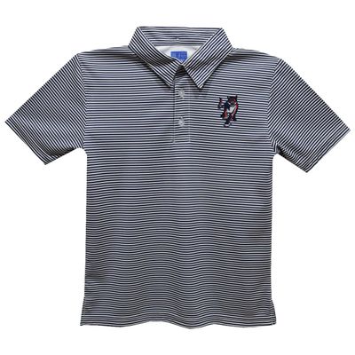 Vive La Fete Columbus State University Polo Shirts for Boys 100% Polyester - Embroidered Stripes Short Sleeve Polo Boys Shirt Navy Stripes Short Sleeve Polo Boys Shirt
