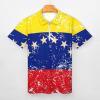 Venezuela Retro Flag Men's Short Sleeve Polo Shirts Casual Zippered Golf Shirt Slim Fit T-Shirt Tops view 3