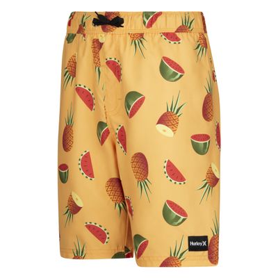 Hurley Boys' Printed Pull On Swim Trunks, Nectarine, 3T