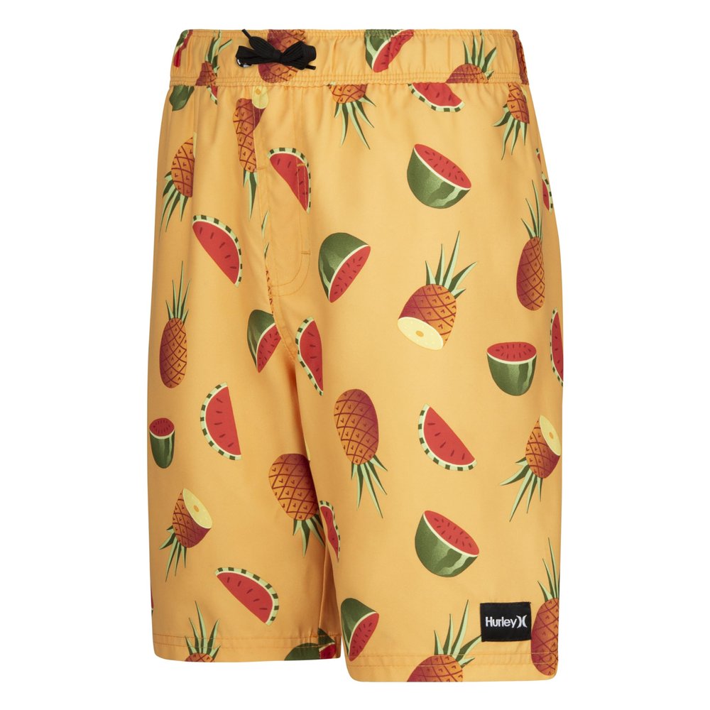 Hurley Boys' Printed Pull On Swim Trunks, Nectarine, 3T