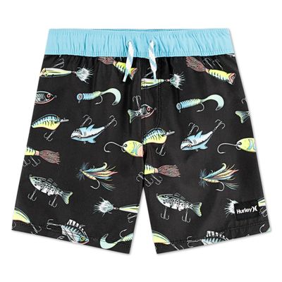 Hurley Boys' Pull On Swim Trunks, Black/Allure, 2T
