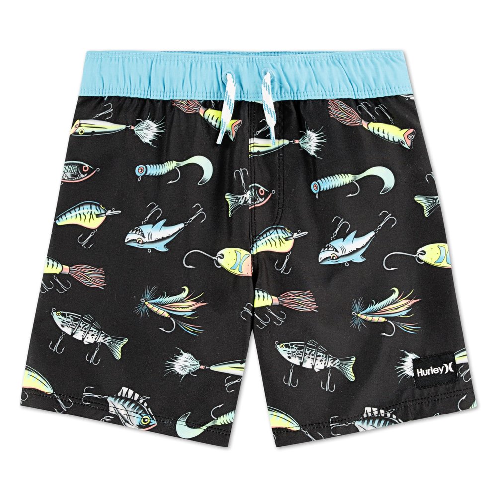 Hurley Boys' Pull On Swim Trunks, Black/Allure, 2T