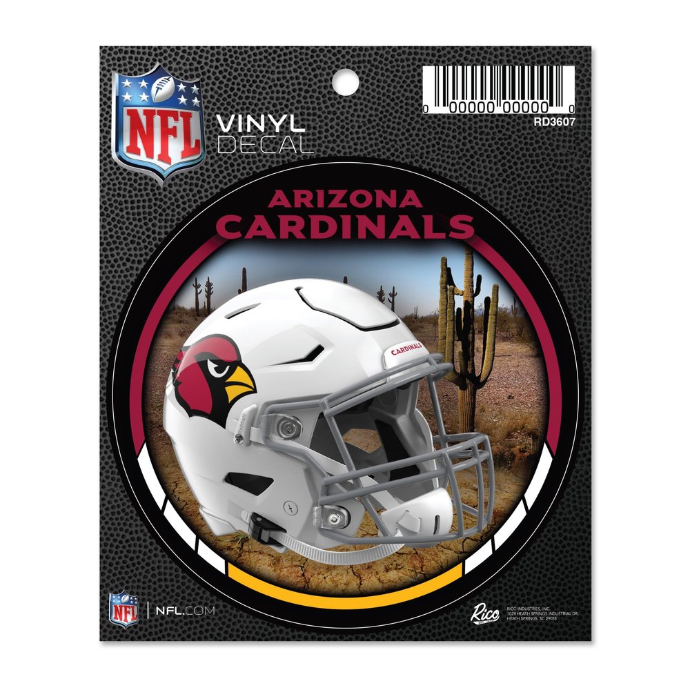Rico Industries NFL Football Arizona Cardinals Helmet Round Team Color Vinyl Decal