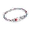 AOAMID Medical alert bracelets for Women Personalized Stainless steel Medical id Bracelets with Free engraving Adjustable 6 inch-9 inch (TYPE 2 DIABETES-8.5 Inches) view 1