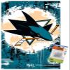 Trends International NHL San Jose Sharks - Maximalist Logo 23 Wall Poster, 14.72" x 22.37", Premium Poster & Push Pin Bundle view 1