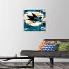 Trends International NHL San Jose Sharks - Maximalist Logo 23 Wall Poster, 14.72" x 22.37", Premium Poster & Push Pin Bundle view 2