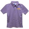 LSU Polo Shirts for Boys 100% Polyester - Embroidered Stripes Short Sleeve Polo Boys Shirt Purple Stripes Short Sleeve Polo Boys Shirt view 1