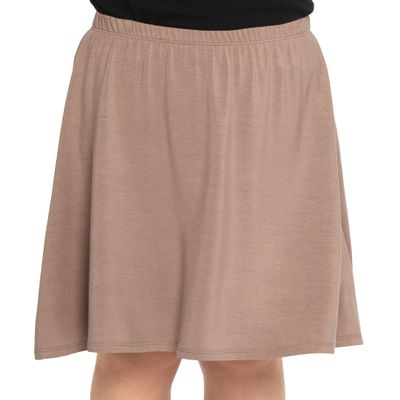 STRETCH IS COMFORT Girl's A-Line Skirt Knee Length Mocha Medium