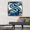 Trends International NHL Seattle Kraken - Maximalist Logo 23 Wall Poster, 34L x 22.4W, Gold Framed Version view 2