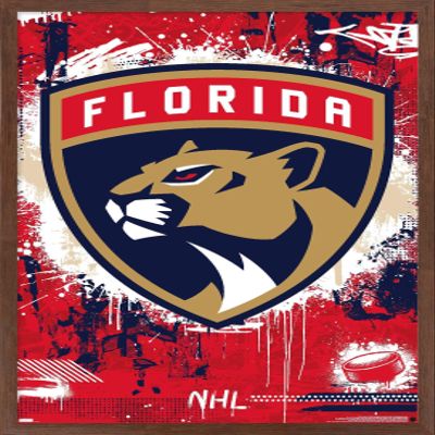 NHL Florida Panthers - Maximalist Logo 23 Wall Poster, 22.4L" x 14.7W", Mahogany Framed Version