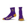 FBF - NFL Team Color Quarter Dress Socks Footwear for Men and Women Game Day Apparel Size Large 10-13 (Minnesota Vikings) view 1