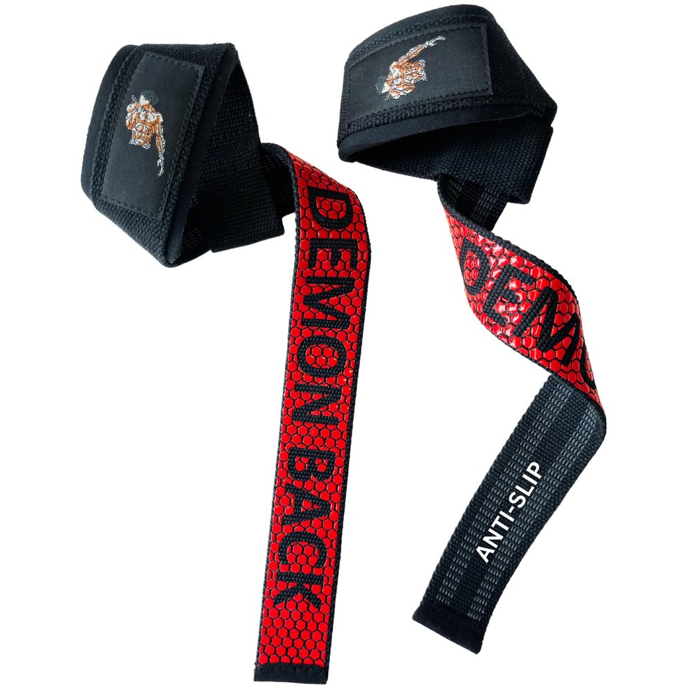 Demon Back Premium Lifting Wrist Straps for Weightlifting, Bodybuilding, Powerlifting, Strength Training & Deadlifts. for men and women
