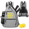 Claycosports Personalized Pickleball Bag - Padel Backpack, Reversible Sling Bag for Women Men, Paddle Holder (Gray) view 1