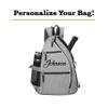 Claycosports Personalized Pickleball Bag - Padel Backpack, Reversible Sling Bag for Women Men, Paddle Holder (Gray) view 3