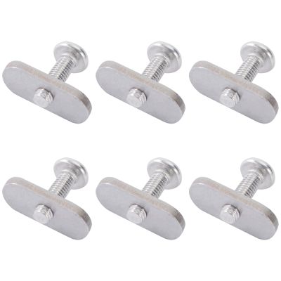 DoThisAllDay 6 Pcs 304 Stainless Steel Kayak Rail/Track Screws 304 SS Track Nuts Kayak Hardware Mount Tie Down Eyelet Kayak Mounting Gear Replacement Kit for Kayaks Rails Screws Canoes Boats (6)