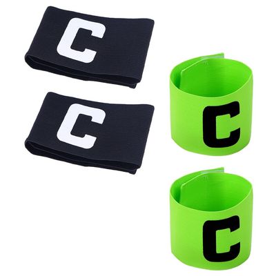 Abaodam Professional Captain Armbands 4-Pack Non-Slip Wear-Resistant Football Bands Reusable Elastic Soccer Basketball Team Sports Wristbands 5.11X2.75In