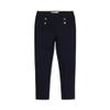 Hope & Henry Baby Girls' Button Placket Ponte Pant, 6-12 Months, Black Double Button view 1