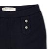 Hope & Henry Baby Girls' Button Placket Ponte Pant, 6-12 Months, Black Double Button view 2
