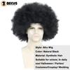 BECUS Curly Wigs Afro Men Wigs for Men Black Wig Soft Short Curly Synthetic Afro Wig Huge for Halloween Party Costume Party Cosplay(5Pcs) view 3