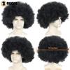 BECUS Curly Wigs Afro Men Wigs for Men Black Wig Soft Short Curly Synthetic Afro Wig Huge for Halloween Party Costume Party Cosplay(5Pcs) view 4