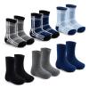 Lollisy Toddler Non Slip Winter Socks - Thick Warm Socks with Grips for Toddler Boys & Girls - 6 Pack Blue Plaids 2T-4T view 1