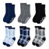 Lollisy Toddler Non Slip Winter Socks - Thick Warm Socks with Grips for Toddler Boys & Girls - 6 Pack Blue Plaids 2T-4T view 2