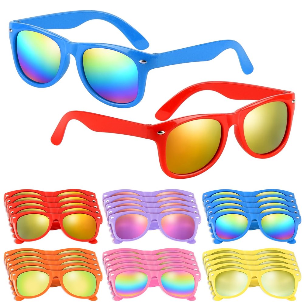 MEEZY 60 Pack Sunglasses Bulk, Neon Sunglasses Party Favors Goody Bag Fillers Carnival Prizes for Summer Pool Beach Birthday Party Supplies