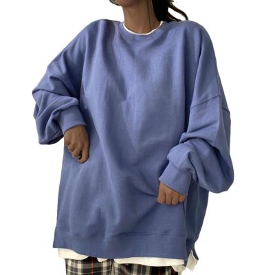 Women Fashion Sweatshirts Crewneck Oversized Cute Pullover Long Sleeve Fall Clothes Casual Y2k Teen Girls Tunic Tops Blue
