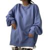 Women Fashion Sweatshirts Crewneck Oversized Cute Pullover Long Sleeve Fall Clothes Casual Y2k Teen Girls Tunic Tops Blue view 1