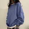 Women Fashion Sweatshirts Crewneck Oversized Cute Pullover Long Sleeve Fall Clothes Casual Y2k Teen Girls Tunic Tops Blue view 2