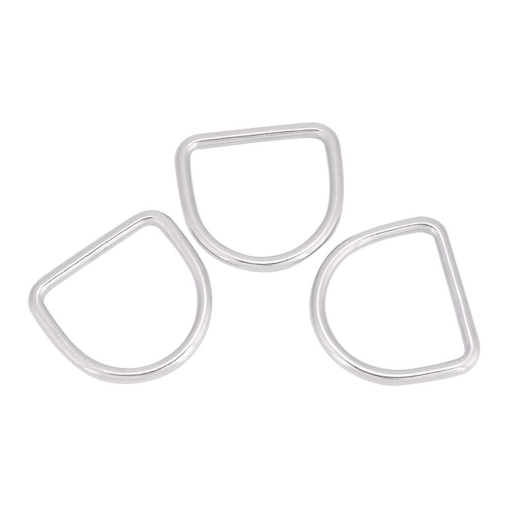 equlup Diving D Ring, 3PCS D Ring Carabiner Clip Stainless Steel D Ring Weight Belt Aluminum Material Safety Hook Webbing Accessories for Climbing Diving (Size)