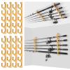 PLUSINNO H5W Horizontal Fishing Rod/Pole Holders for Garage, Wall or Ceiling Mounted Rack, Solid Wood Fishing Rod Holder Holds up to 5/10/20 Rods or Combos Fishing Gear, Gifts for Men view 1