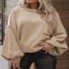 Dokotoo Womens Fall 2024 Dressy Casual Trendy Sweaters Cute Winter Pullover Oversized Women's Sweaters Apricot view 2