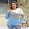 Minetom Women's Color Block Tops Casual Long Sleeve Tunic Round Neck Pullover Shirts view 3