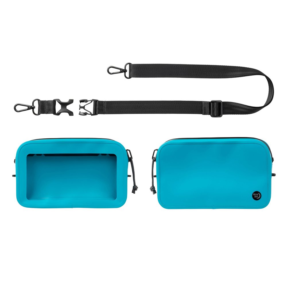 Nite Ize RunOff Waterproof Hip Pack - Beach & Hiking Essential - Bag for Phone & Travel Essentials - Crossbody Beach Tote & Travel Pouch with IP67 Rating - Blue