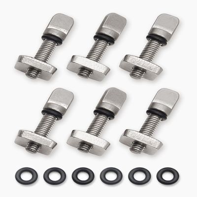Abahub SUP Paddle Board Fin Screws 6 Pack - 316 Stainless Steel Replacement Fins Box Screw and Plate with Six Extra O Rings for SUP Inflatable Stand Up Paddleboard Surfboard Longboard