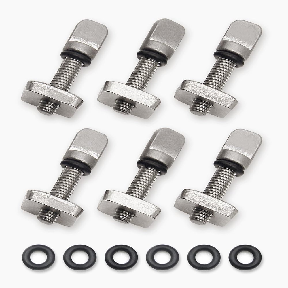 Abahub SUP Paddle Board Fin Screws 6 Pack - 316 Stainless Steel Replacement Fins Box Screw and Plate with Six Extra O Rings for SUP Inflatable Stand Up Paddleboard Surfboard Longboard