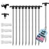 Eurmax USA 10-Pack Secure Protection Galvanized Tent Stakes,Rust-Proof Steel Canopy Anchors for High Winds,Heavy Duty Commercial Ground Pegs for Camping,Pop Up Tents&Gazebos - Includes 4x10ft Ropes view 1