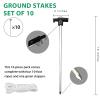 Eurmax USA 10-Pack Secure Protection Galvanized Tent Stakes,Rust-Proof Steel Canopy Anchors for High Winds,Heavy Duty Commercial Ground Pegs for Camping,Pop Up Tents&Gazebos - Includes 4x10ft Ropes view 3