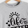 ESIKAH Life is Better at The Lake Sweatshirt Lake Life Sweatshirt for Women Women Funny Graphic Crewneck Pullover Tops Beige view 2