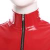 Vxuxlje Tank Tops for Women PVC Leather Stand Collar Sleeveless Shirts Zipper Latex Vest Tee Top Red 5X-Large view 4