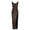 Sequin Dress for Party Night Women's Sparkle Glitter Club Dress Sexy Mock Neck Birthday Dress for Date Night view 3