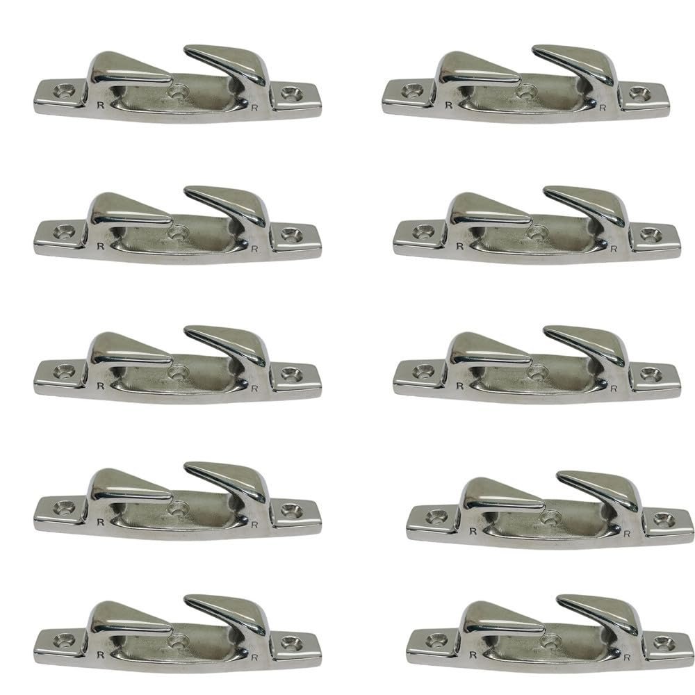 10 Pc Marine Boat Stainless Steel 6" Skene Chocks Left Top Dock Deck Rope Yacht