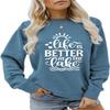 ESIKAH Life is Better at The Lake Sweatshirt Lake Life Sweatshirt for Women Women Funny Graphic Crewneck Pullover Tops Blue view 1