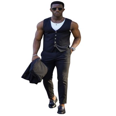 Ulnomio Men's Tailored Fit Suit Vest Single Breasted for Casual Travel Waistcoat